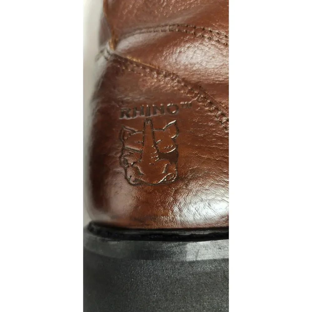 Rhino Men's Brown Leather  Lace Up Boots  Size 9.5